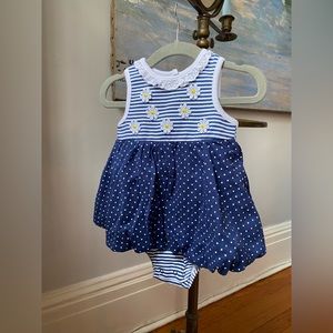 NWOT Little Me Floral Dress & Matching Hat